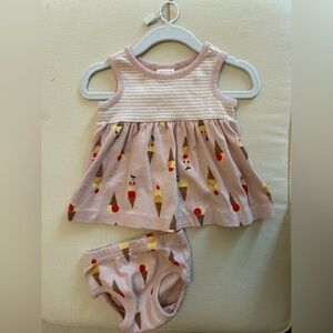 Hanna Andersson Ice Cream Print Baby Dress Set